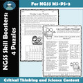 Potential and Kinetic Energy Review Puzzles NGSS MS-PS-3-1 and MS-PS-3-2