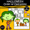 Halloween Basic Algebra - Order of Operations Worksheet - Color by Number
