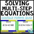 Solving Multi-Step Equations: Google Forms Quiz - 30 Problems