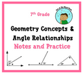 Geometry Concepts & Angle Relationships Bundle