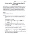 Conservation of Momentum Lab using Marbles