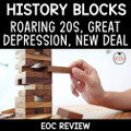 Roaring 20s Great Depression and New Deal Review Game History Blocks EOC