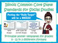 Printable Social Studies Common Core State Standards grades 9-12 Illinois