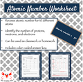 Atomic Number Worksheet