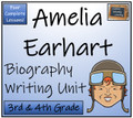 Amelia Earhart - 3rd & 4th Grade Biography Writing Activity