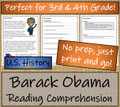Barack Obama Close Reading Activity | 3rd Grade & 4th Grade