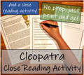 Cleopatra - 5th & 6th Grade Close Read & Biography Writing Bundle