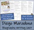 Diego Maradona - 5th & 6th Grade Biography Writing Activity