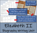 Queen Elizabeth II - 5th & 6th Grade Biography Writing Activity