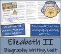 Queen Elizabeth II - 5th & 6th Grade Close Read & Biography Writing Bundle