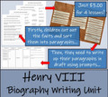 Henry VIII - 5th & 6th Grade Biography Writing Activity