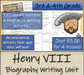 Henry VIII - 3rd & 4th Grade Close Read & Biography Writing