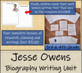 Jesse Owens - 3rd & 4th Grade Biography Writing Activity