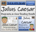 Julius Caesar - 3rd & 4th Grade Close Read & Biography Writing Bundle