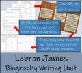 LeBron James 5th Grade & 6th Grade Biography Writing Activity