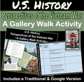U.S. History: Vietnam War | How did Americans view the war? | Gallery Walk Student Activity