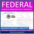 Federal Reserve Monetary Policy Economic Worksheet or Google Slides Economics