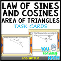 Finding the Area of Triangles using the Laws of Sines and Cosines: 20 Task Cards