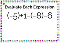 Addition and Subtraction of Integers including Word Problems: 40 Task Cards