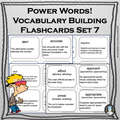 Power Words! Vocabulary Building Flashcards and Word Wall Set 7