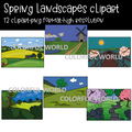 Spring landscapes clipart