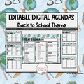 Distance Learning Google Slides Editable Daily Agendas Back to School Globe