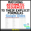 Matching Arithmetic Sequences with their Explicit Formulas: Google Slides