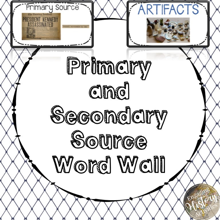 Primary and Secondary Source Word Wall - Amped Up Learning