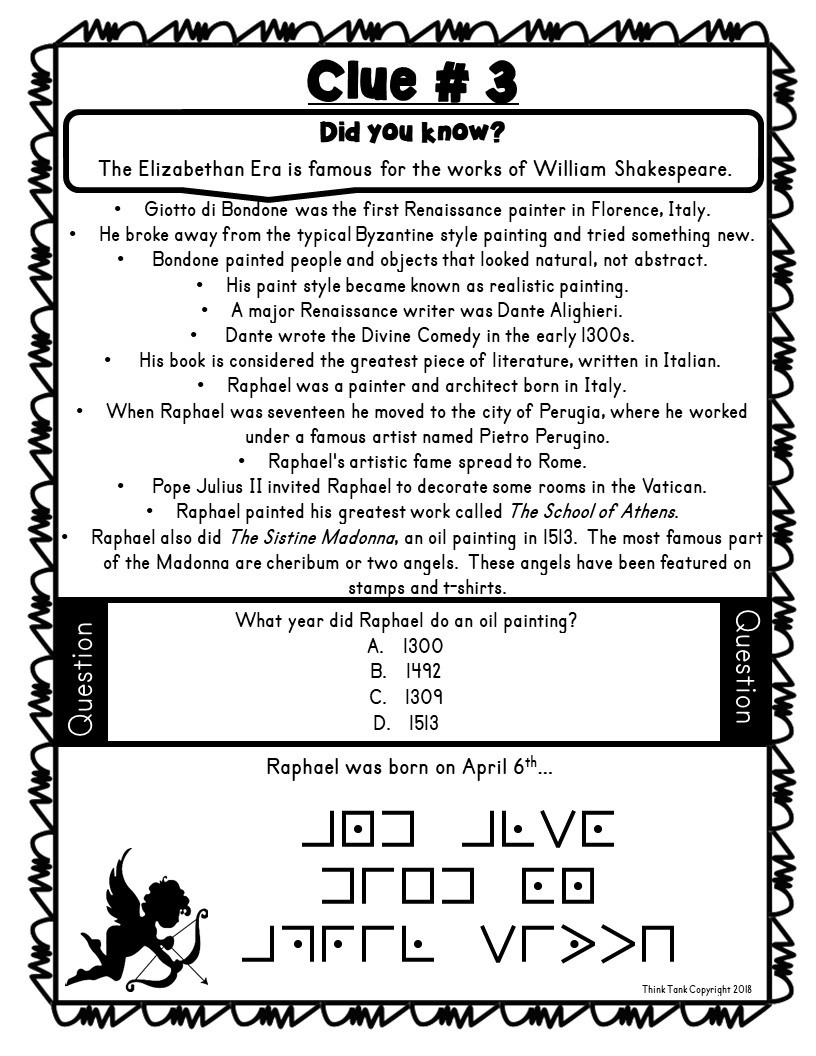 Renaissance ESCAPE ROOM Amped Up Learning