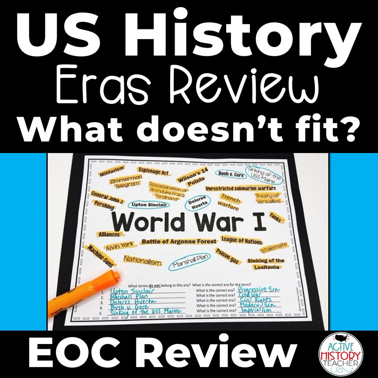 US History EOC Review Activity Eras Review What Doesn't Fit?