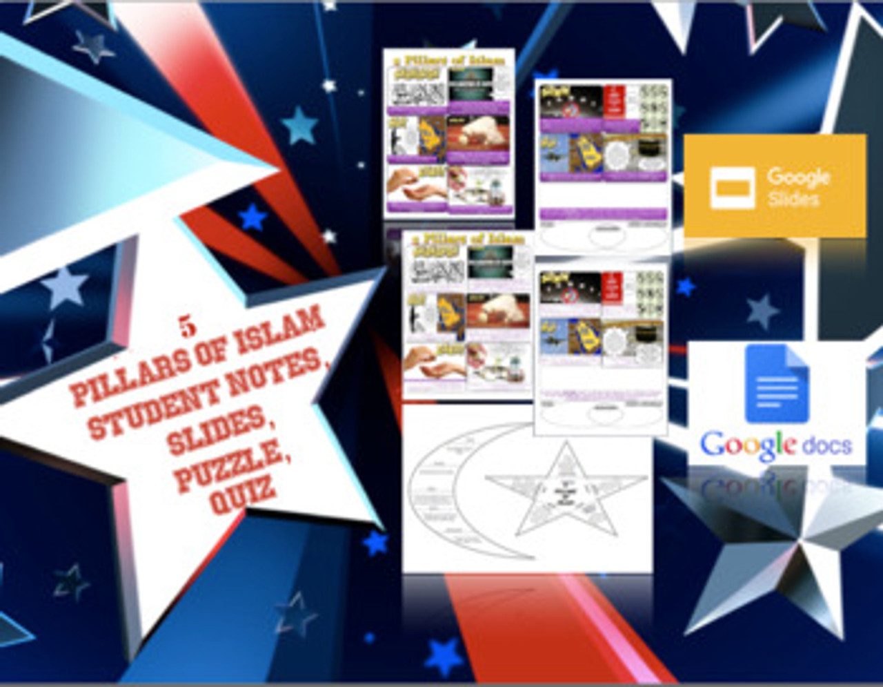 5 Pillars of Islam Notes, PowerPoint, Puzzle, and Quiz