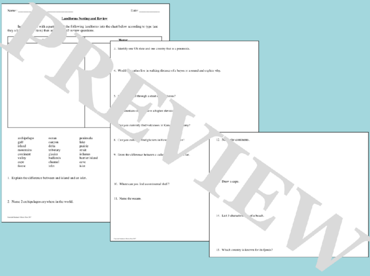 Landforms Activities - Amped Up Learning