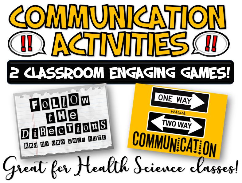 Communication Games 2 Activities Included Great for Health Science