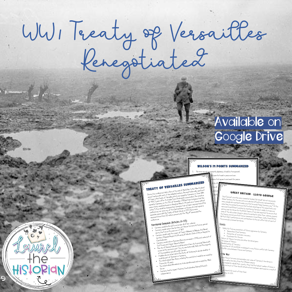 WW1 Simulation Treaty of Versailles Renegotiated - Amped Up Learning