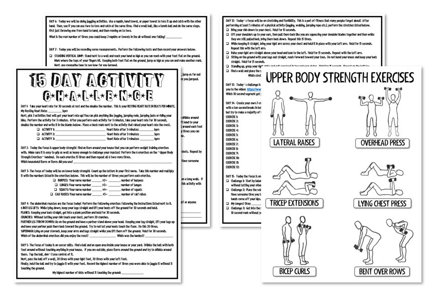 15 Day Fitness Challenge- Great for PE Distance Learning - Amped Up ...