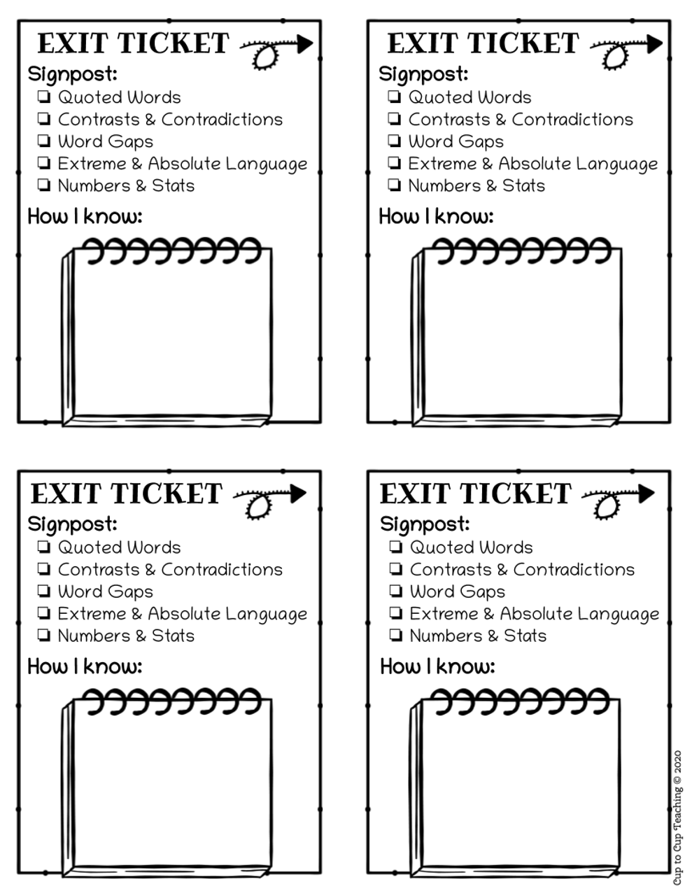 Close Reading Signposts: Materials/Activities for Nonfiction Text With Notice And Note Signposts Worksheet