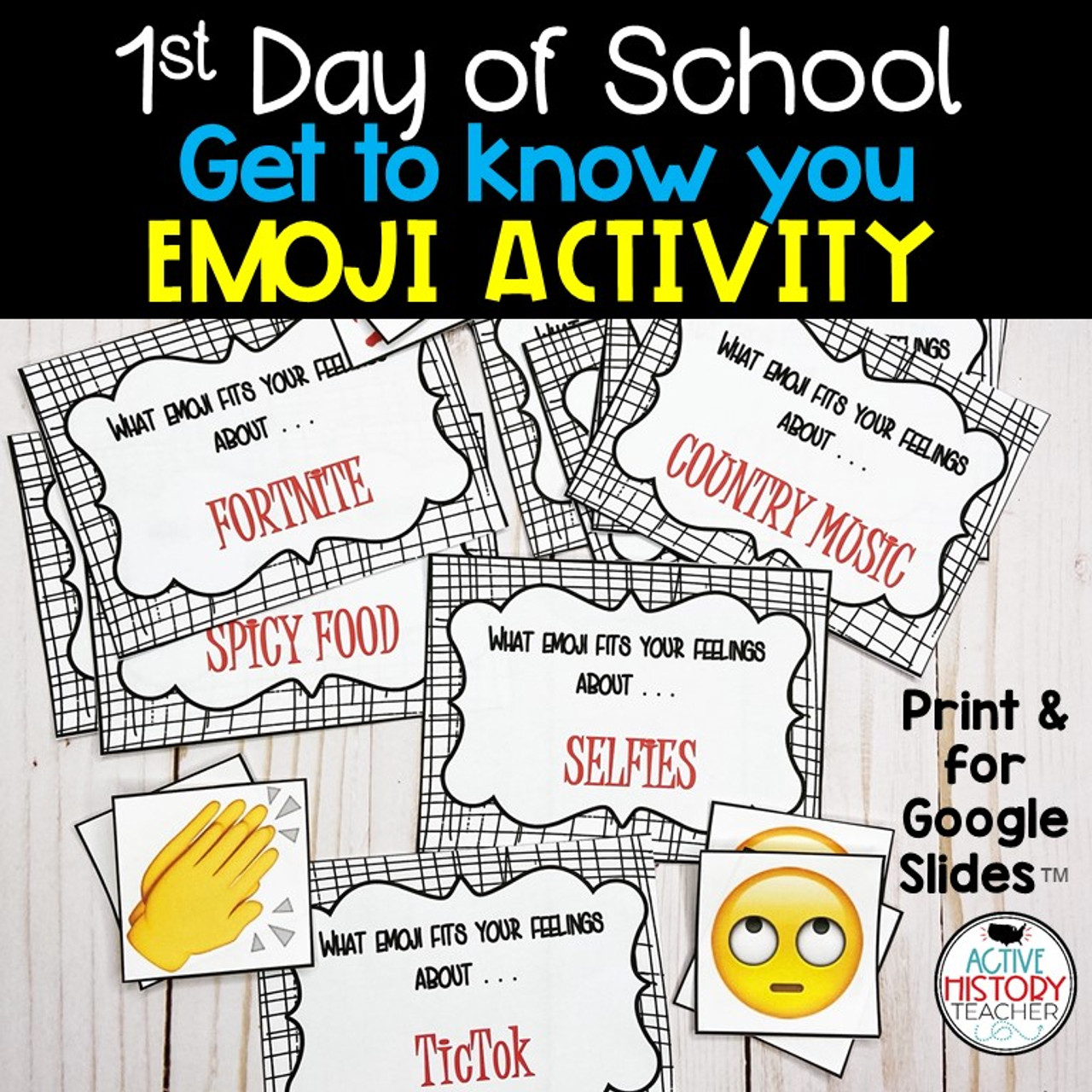 1st Day of School Emoji Activity