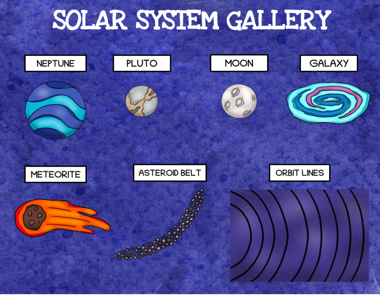solar system line up stencil