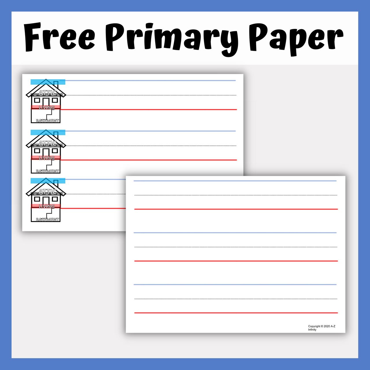 FREE Primary Writing Paper by The Kinder Kids