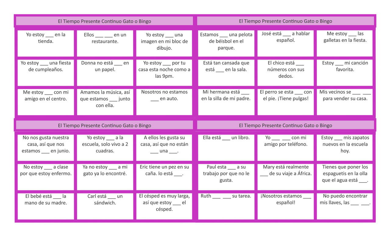 Present Continuous Tense Legal Size Photo Tic-Tac-Toe-Bingo Game - Amped Up  Learning