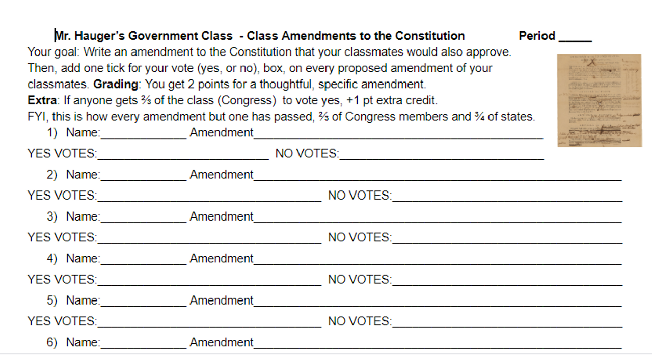 Students Try To Pass An Amendment To The Us Constitution History
