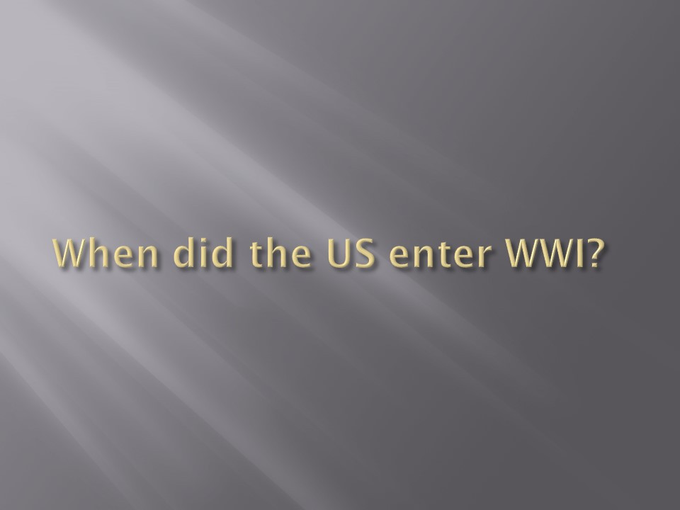 World War I Review