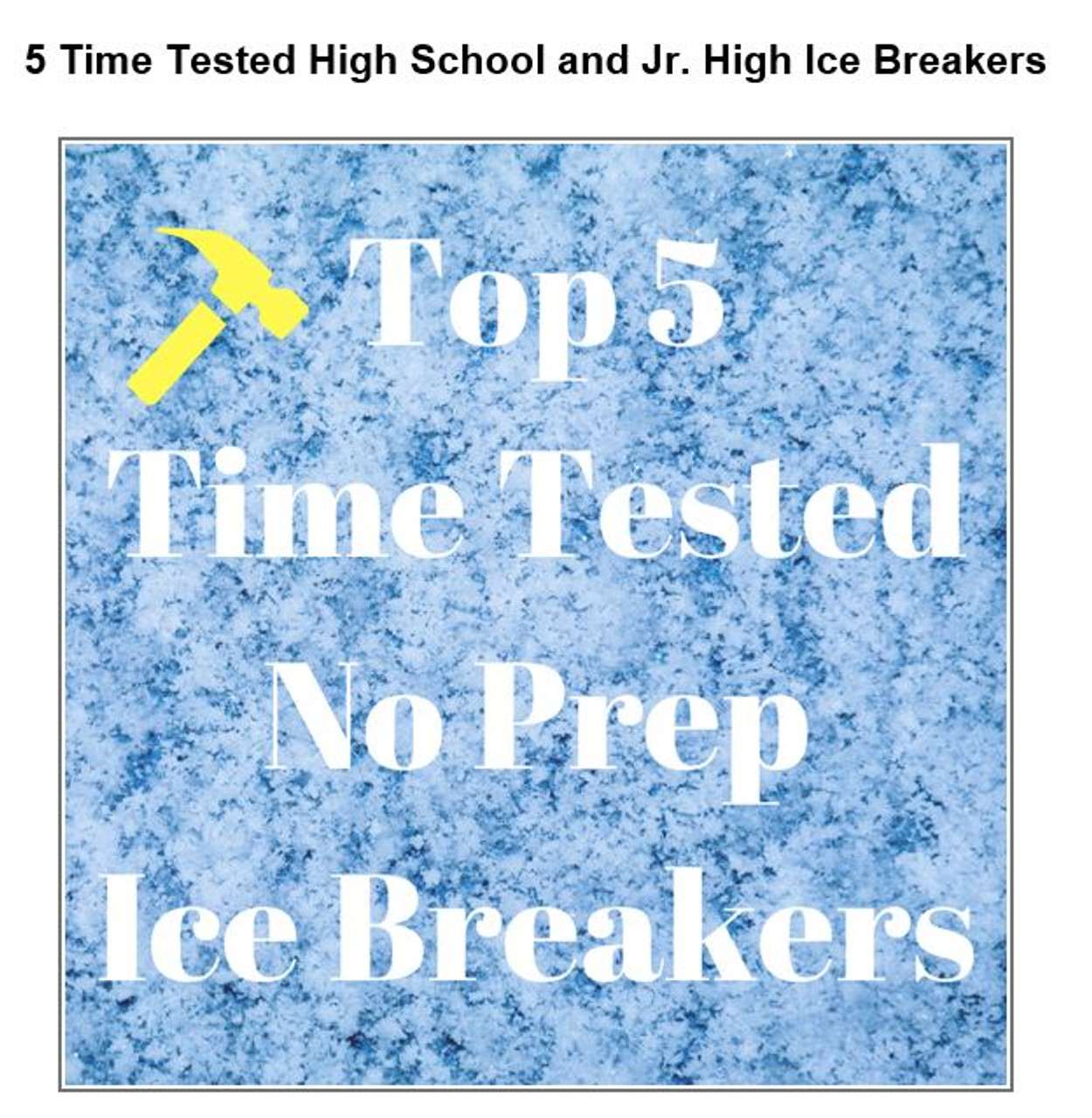 5 favorite No Prep First Day Activity Ice Breakers for High School Jr High
