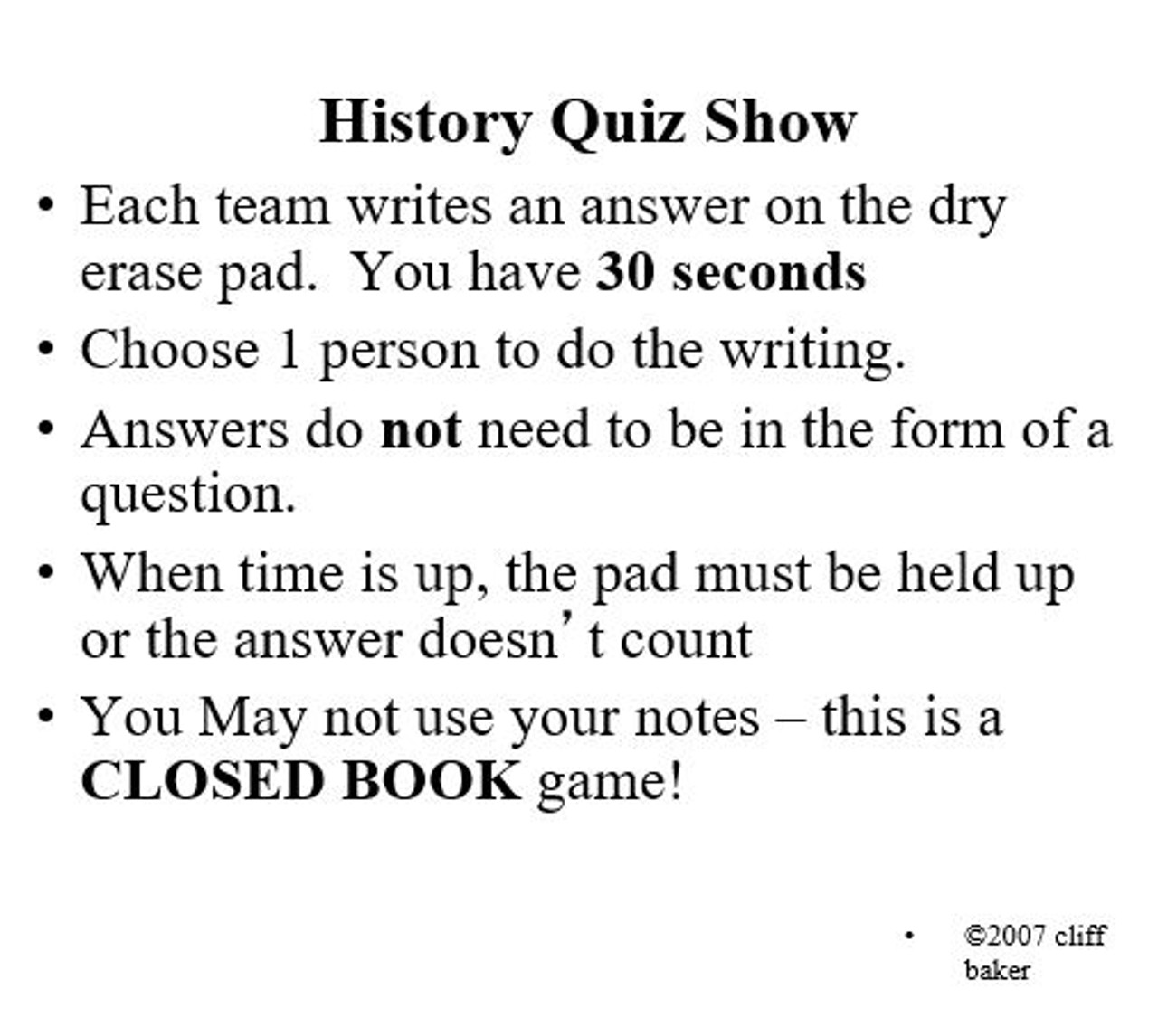 Revolutionary War Quiz Show PowerPoint