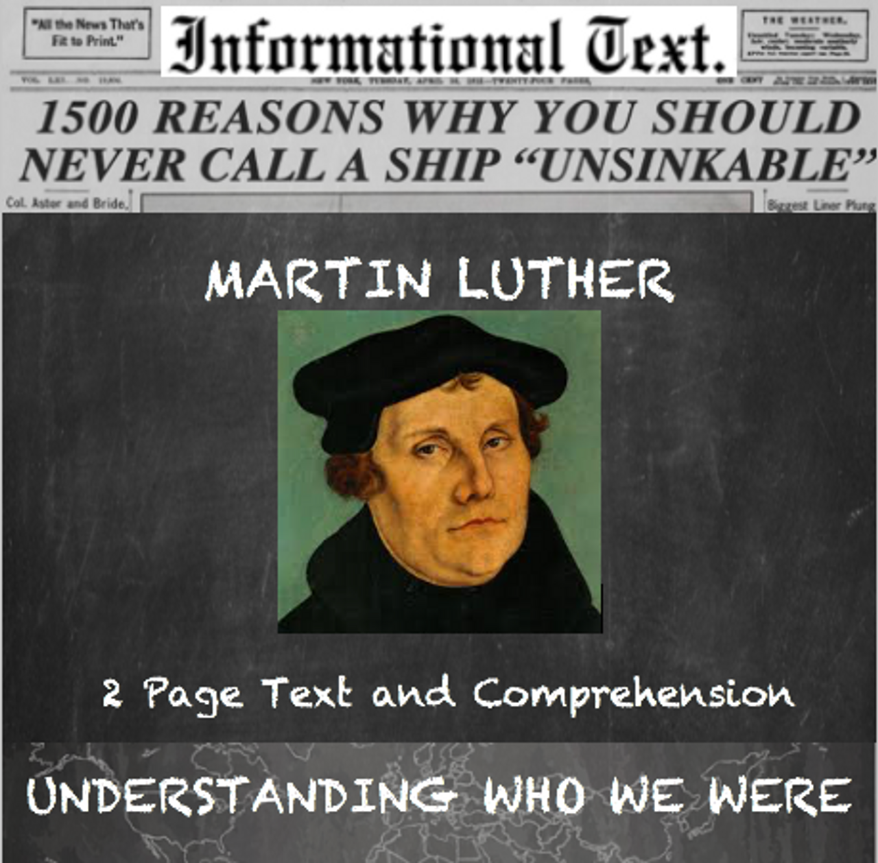 Martin Luther Informational Text Worksheet