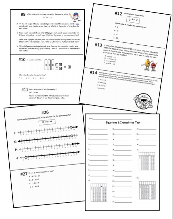 Equations and Inequalities - Test and 2 Reviews - Amped Up Learning