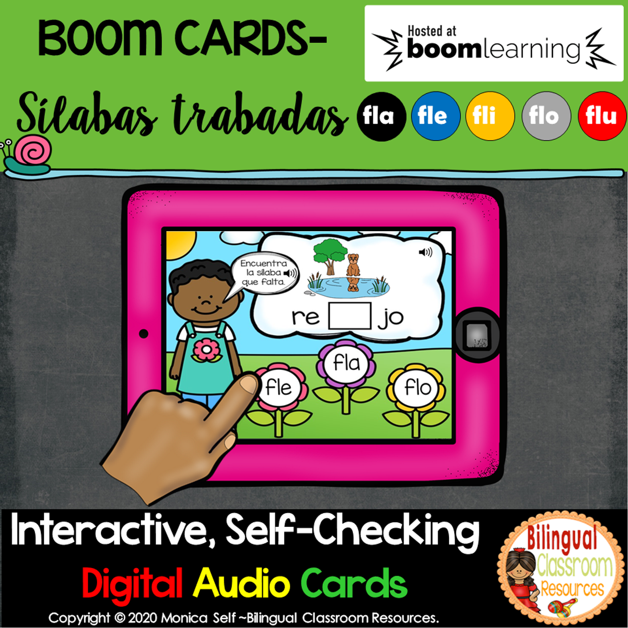 BOOM Cards Sílabas trabadas Fl (fla, fle, fli, flo and flu)- Distance Learning