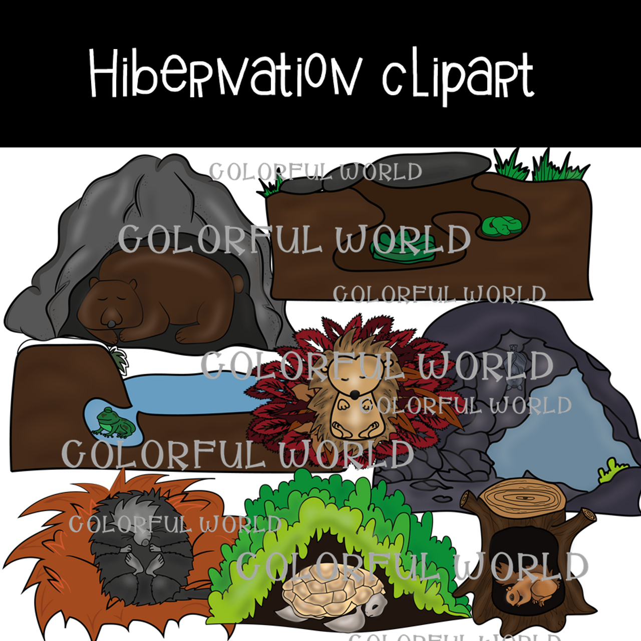 bats hibernating clipart