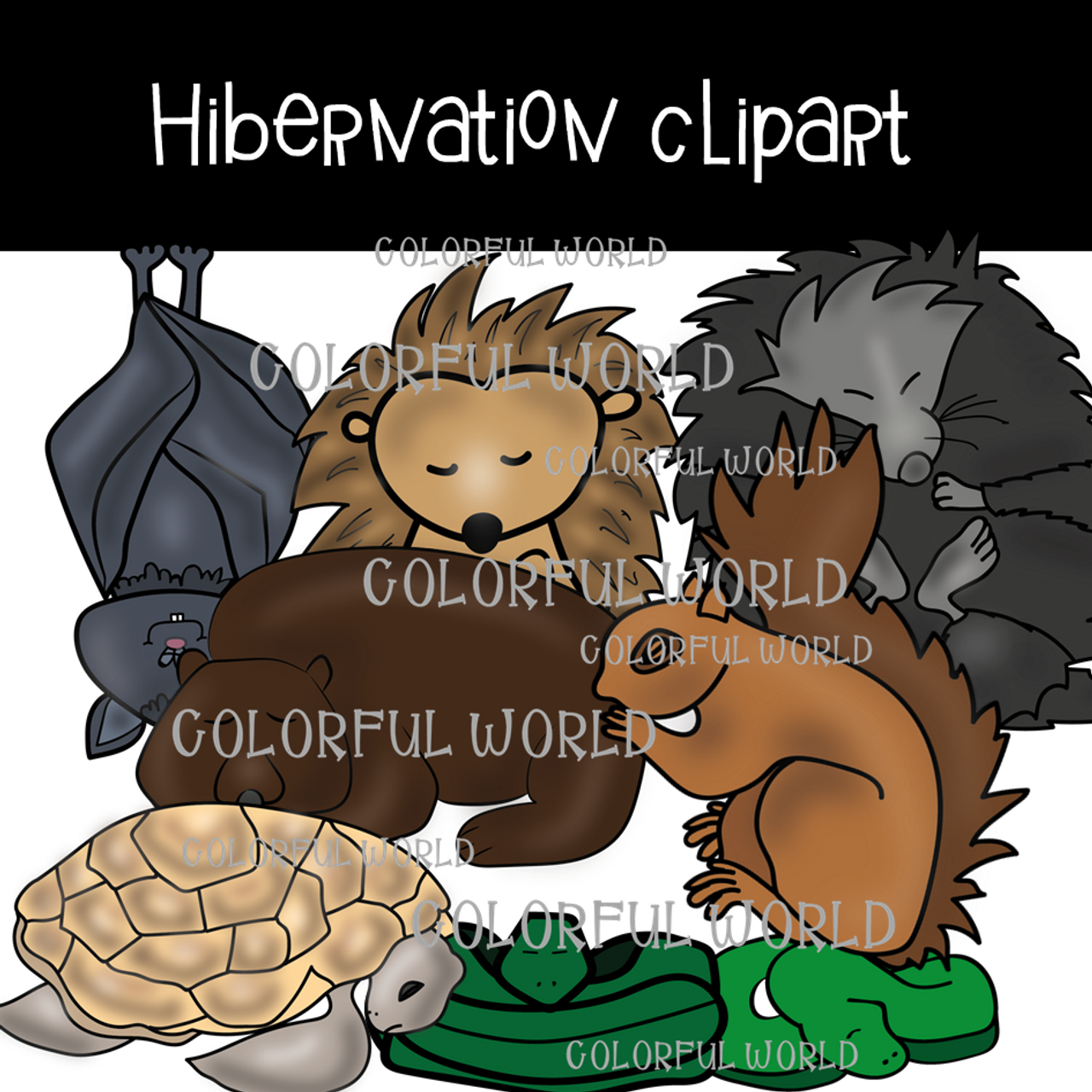 bats hibernating clipart