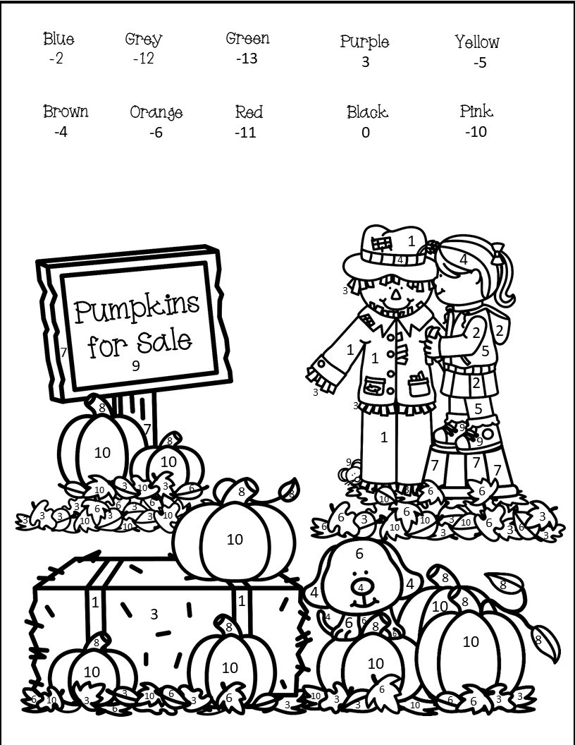 Adding and Subtracting Integers Fall Coloring Activity Amped Up Learning